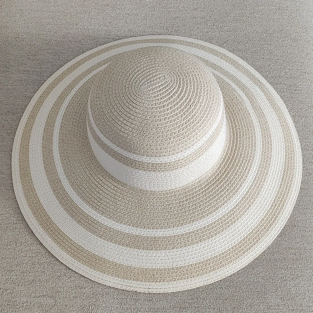 New J.Crew Striped Straw Hat
